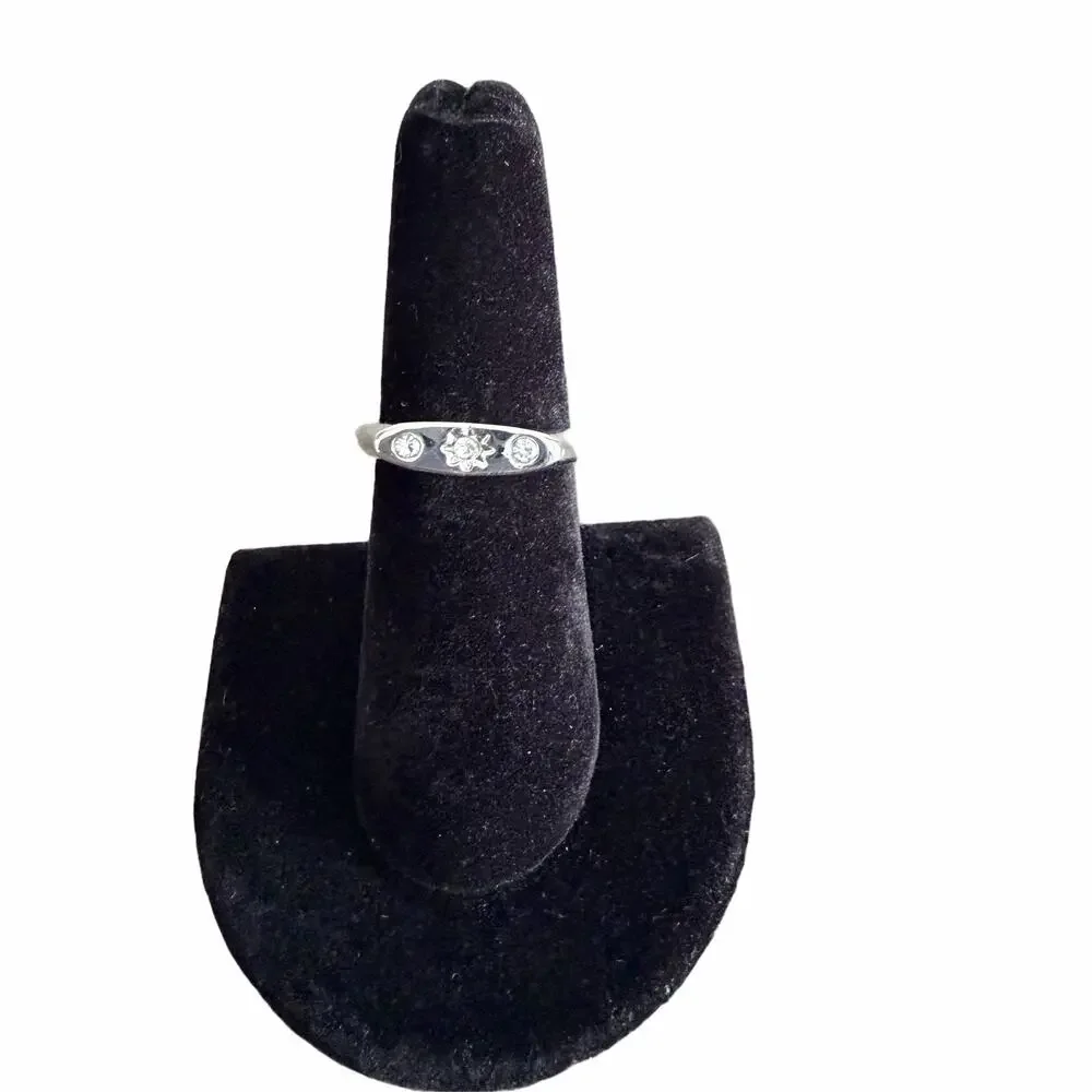 Boho silver ring band - size 6.75